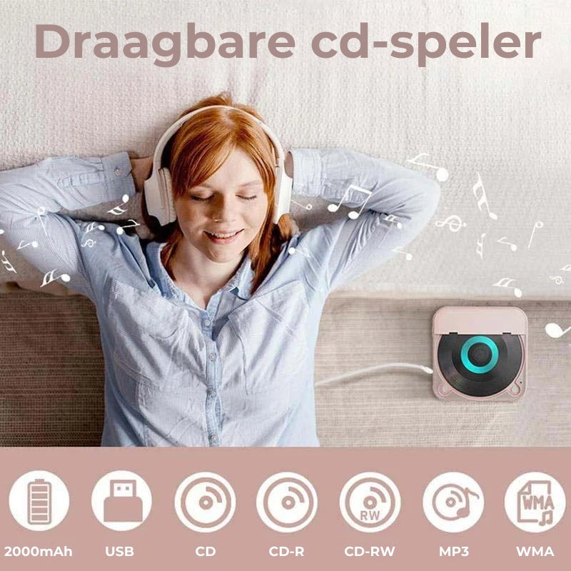 Navando | Compacte Draagbare Cd-Speler Met Bluetooth