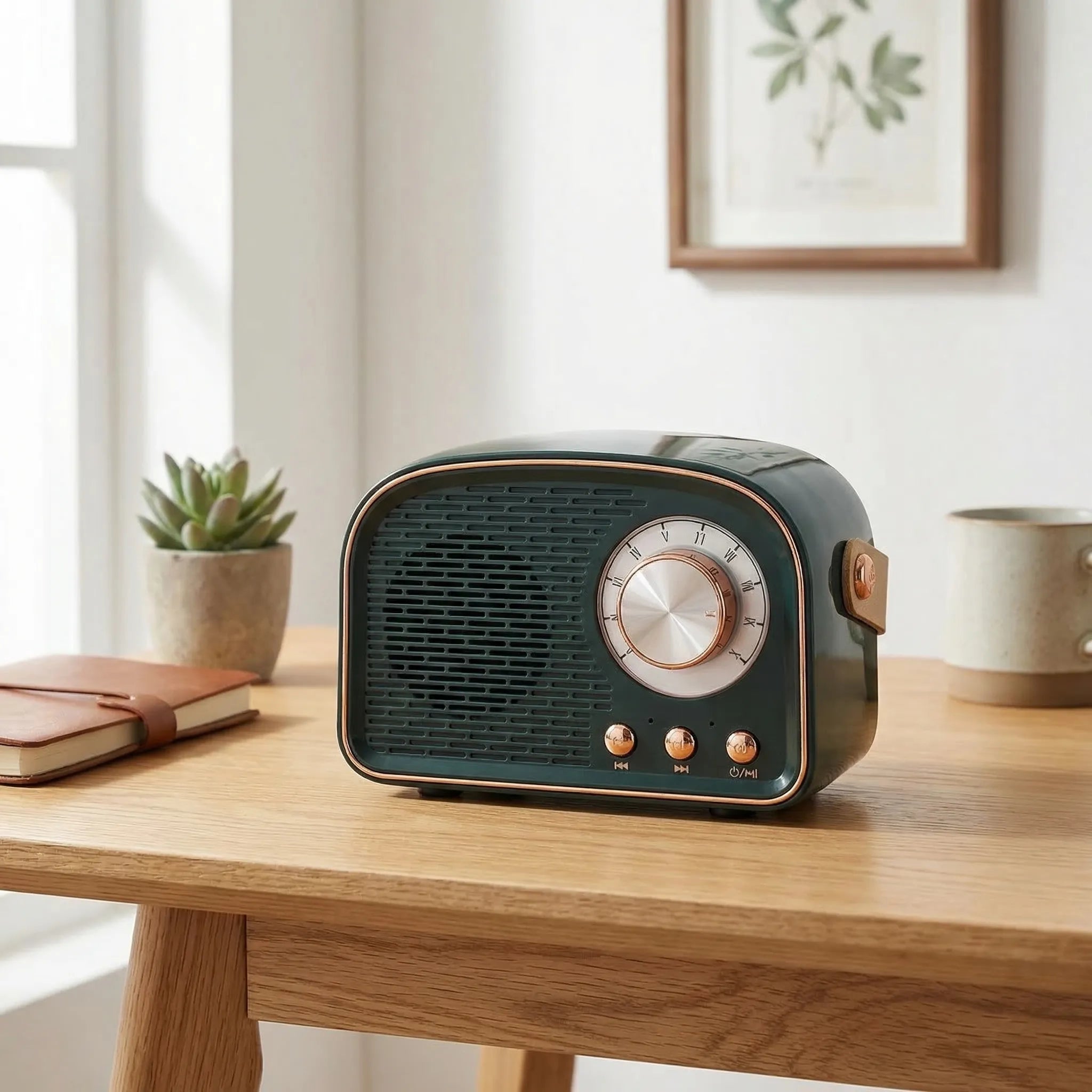 Navando | Compacte Retro Bluetooth-Speaker Met FM-Radio