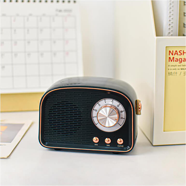 Navando | Compacte Retro Bluetooth-Speaker Met FM-Radio