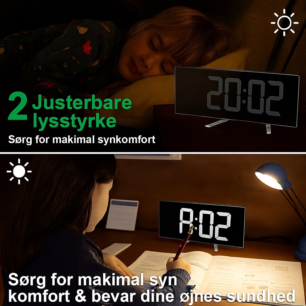 Navando | Digitale Wekker Met Gebogen LED-Display