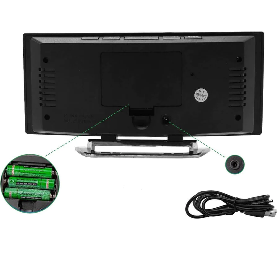 Navando | Digitale Wekker Met Gebogen LED-Display
