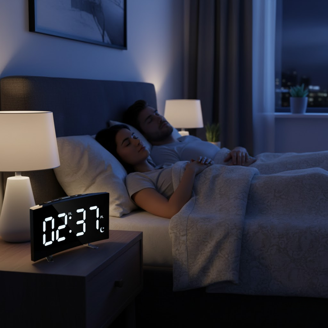 Navando | Digitale Wekker Met Gebogen LED-Display