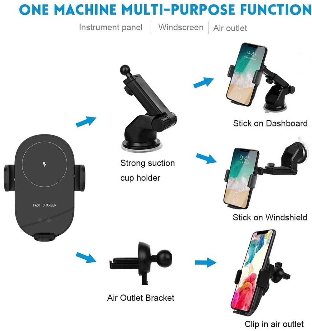 Navando | Draadloze Autolader Met Automatische Klem