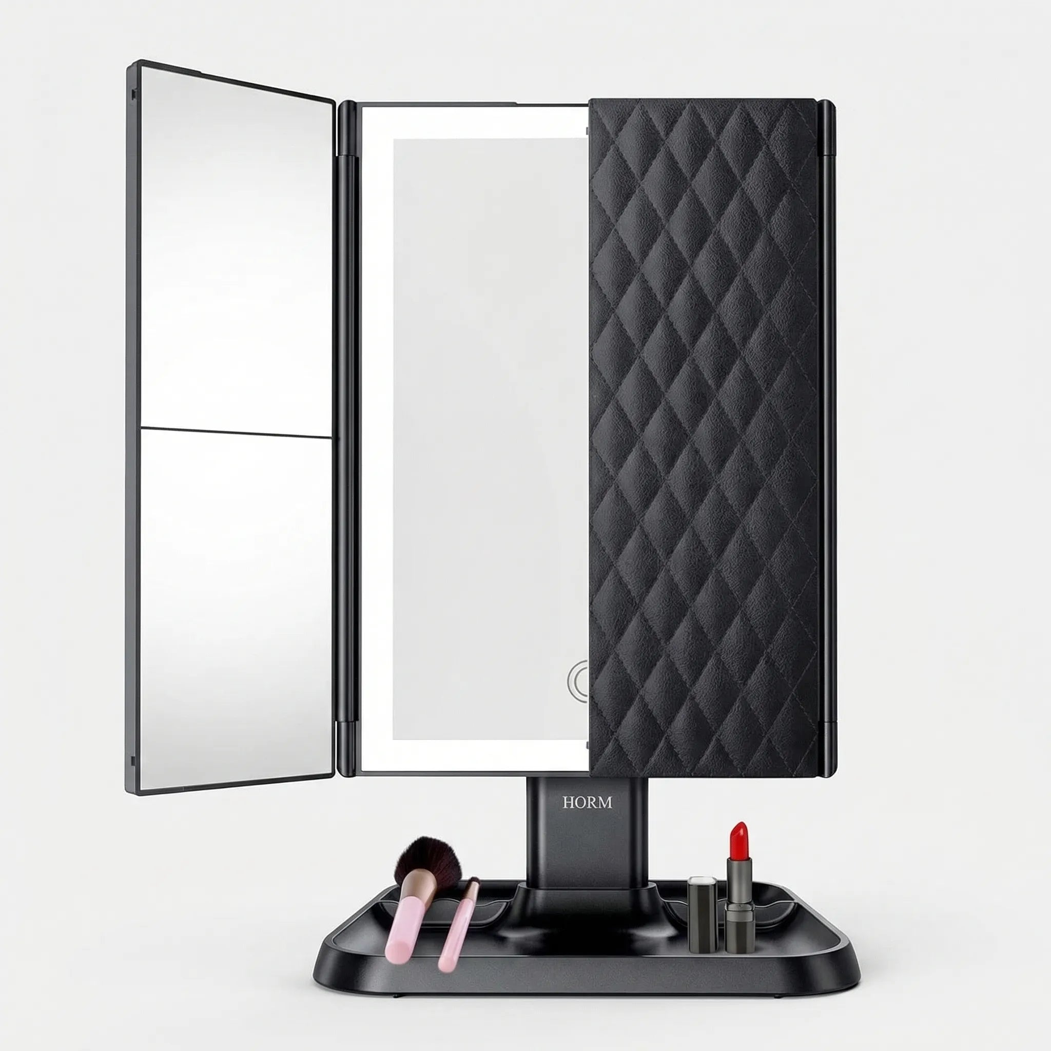 Navando | Drieluik Make-Upspiegel Met LED-Verlichting