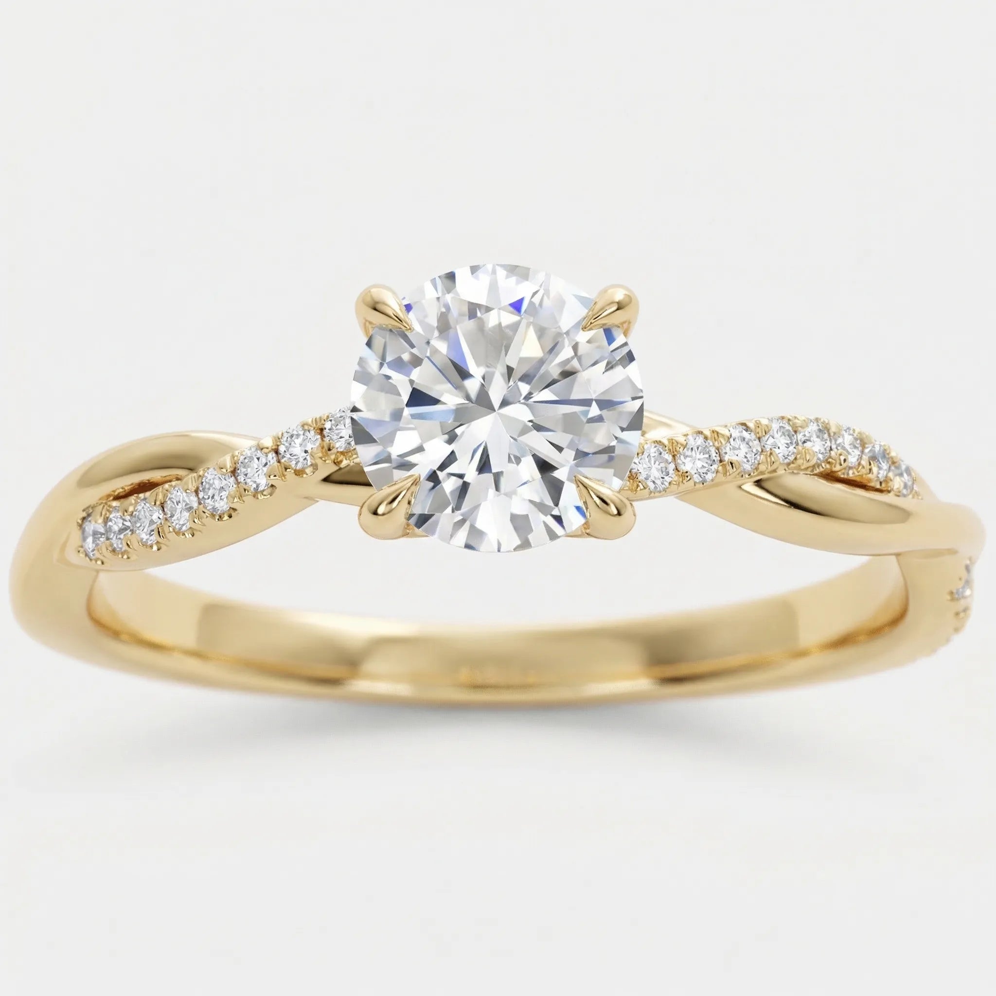 Navando | Elegante Ring Met Gedraaide Schacht En Fonkelende Steentjes