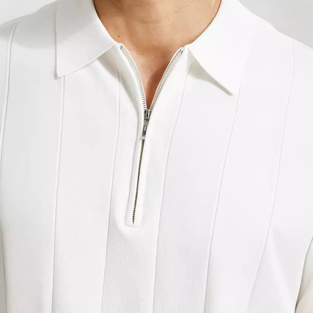 Navando | Gebreid Poloshirt Met Halve Rits