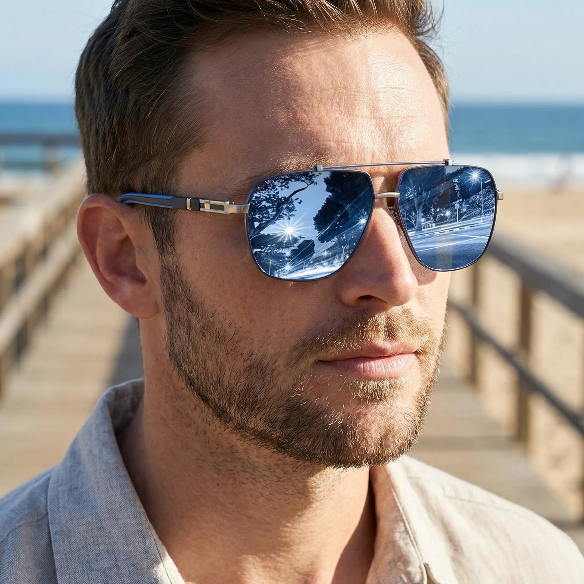 Navando | Gepolariseerde Aviator-Zonnebril Voor Heren