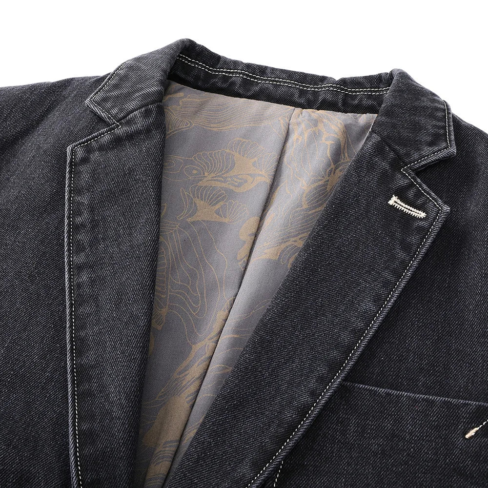 Navando | Getailleerde Denim Blazer Met Vintage Wassing
