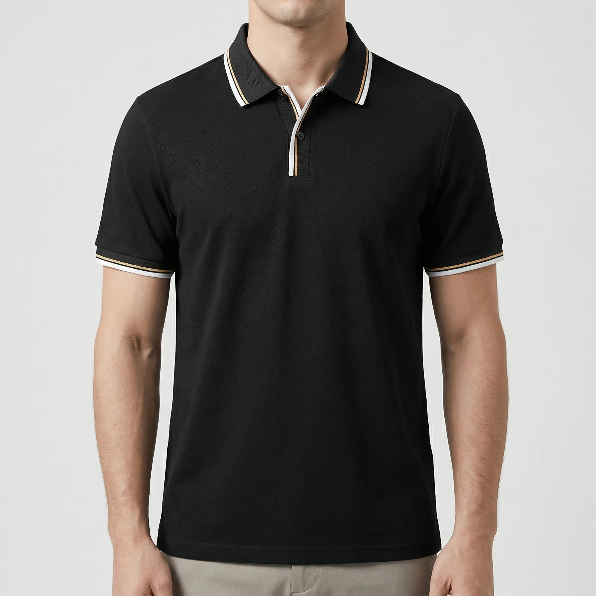 Navando | Getailleerde Heren Poloshirt Met Contrastbies