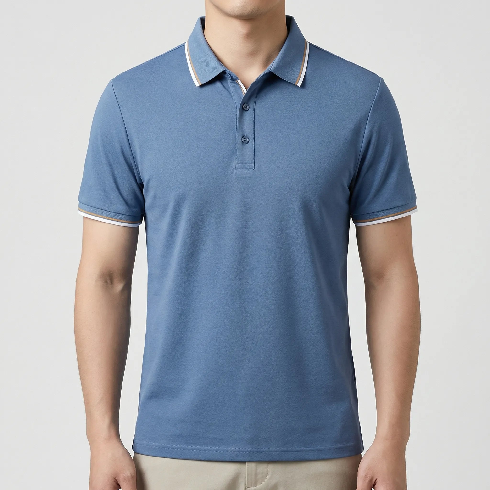 Navando | Getailleerde Heren Poloshirt Met Contrastbies