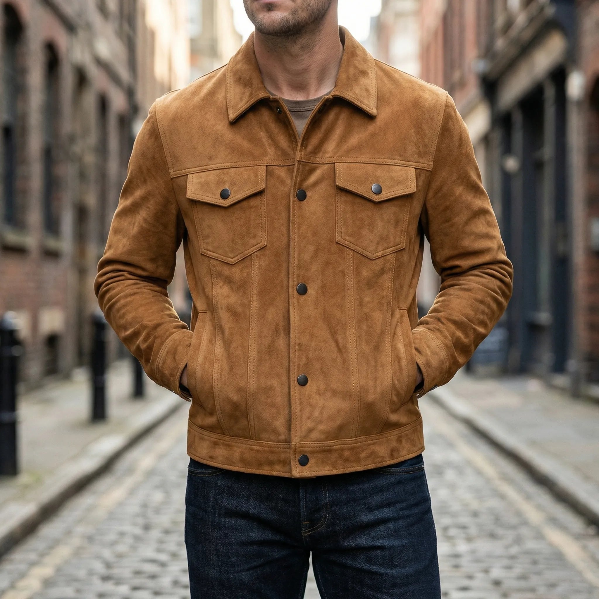 Navando | Getailleerde Retro Jack Met Knoopsluiting