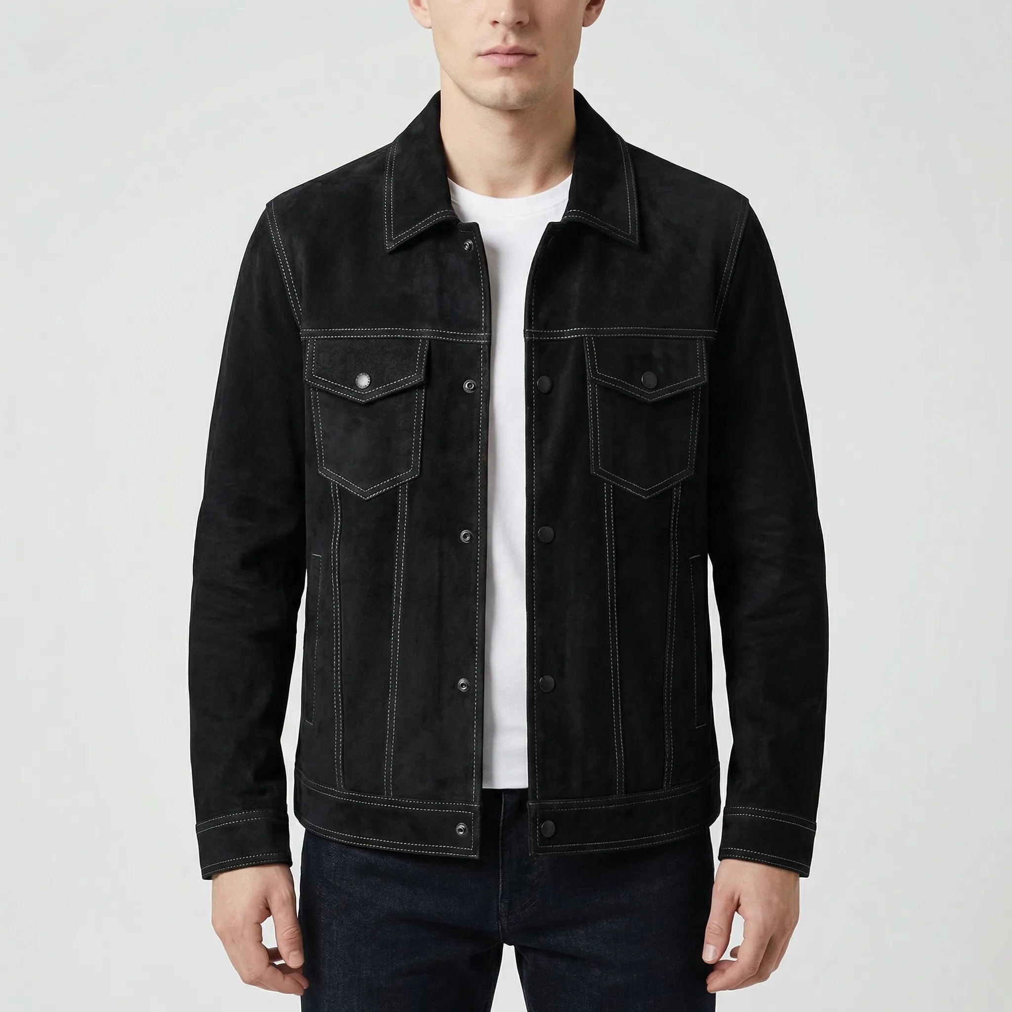 Navando | Getailleerde Retro Jack Met Knoopsluiting