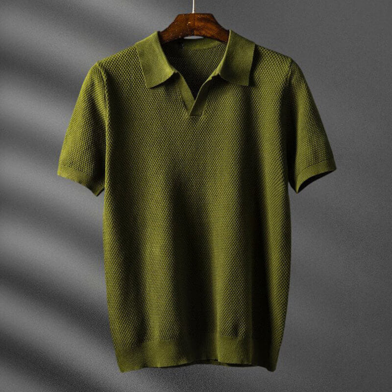 Navando | Getextureerd Wafelbreipatroon Poloshirt