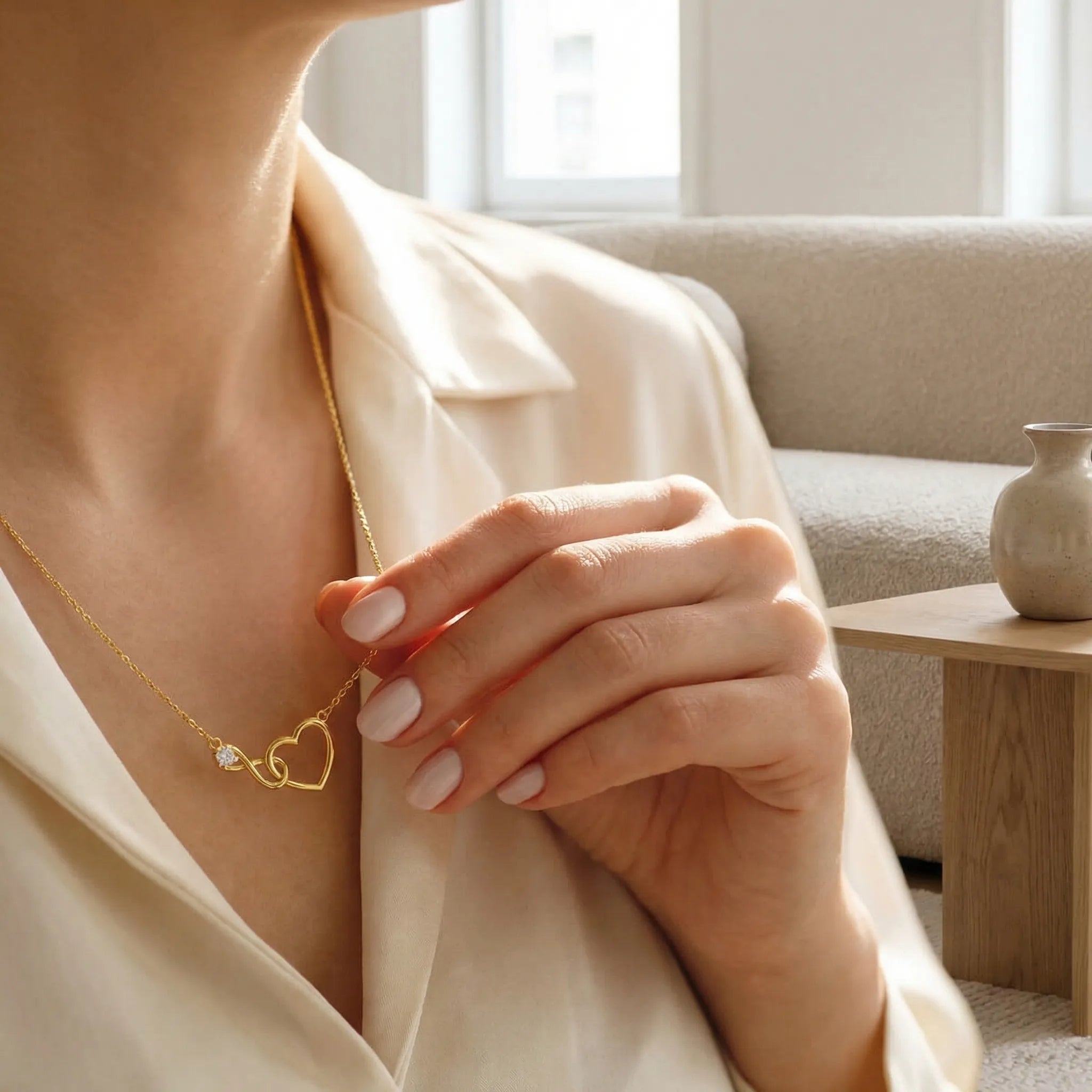 Navando | Infinity-Hart Ketting Met Zirkonia Steen