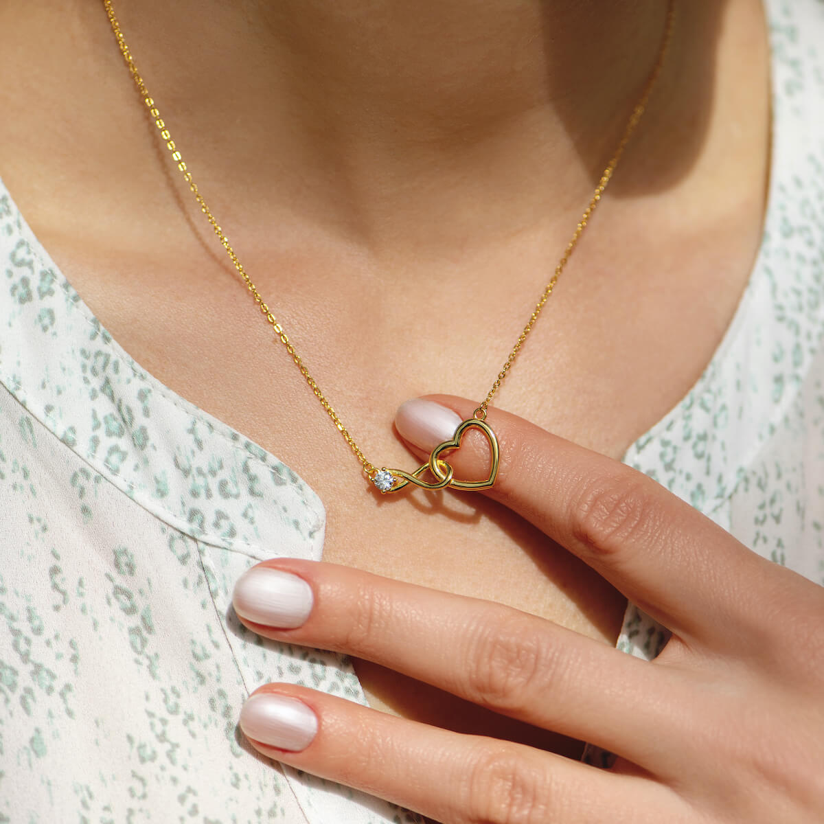 Navando | Infinity-Hart Ketting Met Zirkonia Steen