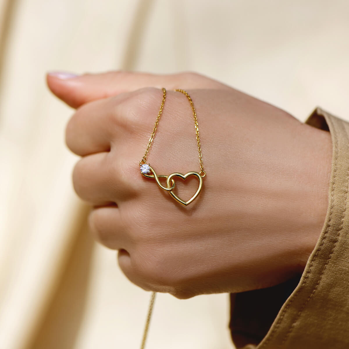 Navando | Infinity-Hart Ketting Met Zirkonia Steen