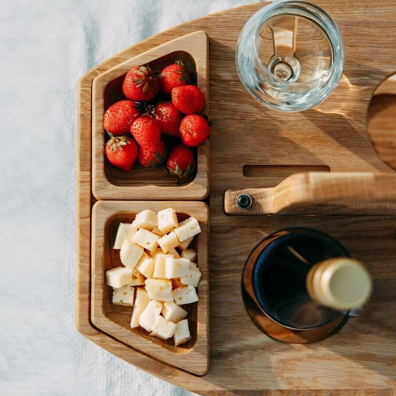 Navando | Inklapbare Picknicktafel Met Wijnglashouder