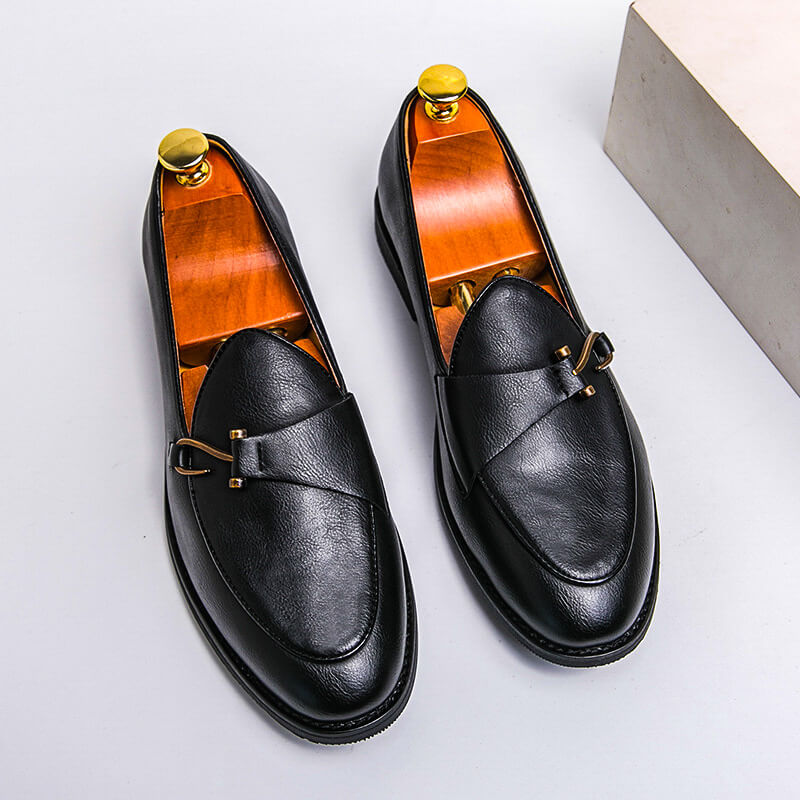 Navando | Klassieke Heren Loafer Met Gouden Gesp