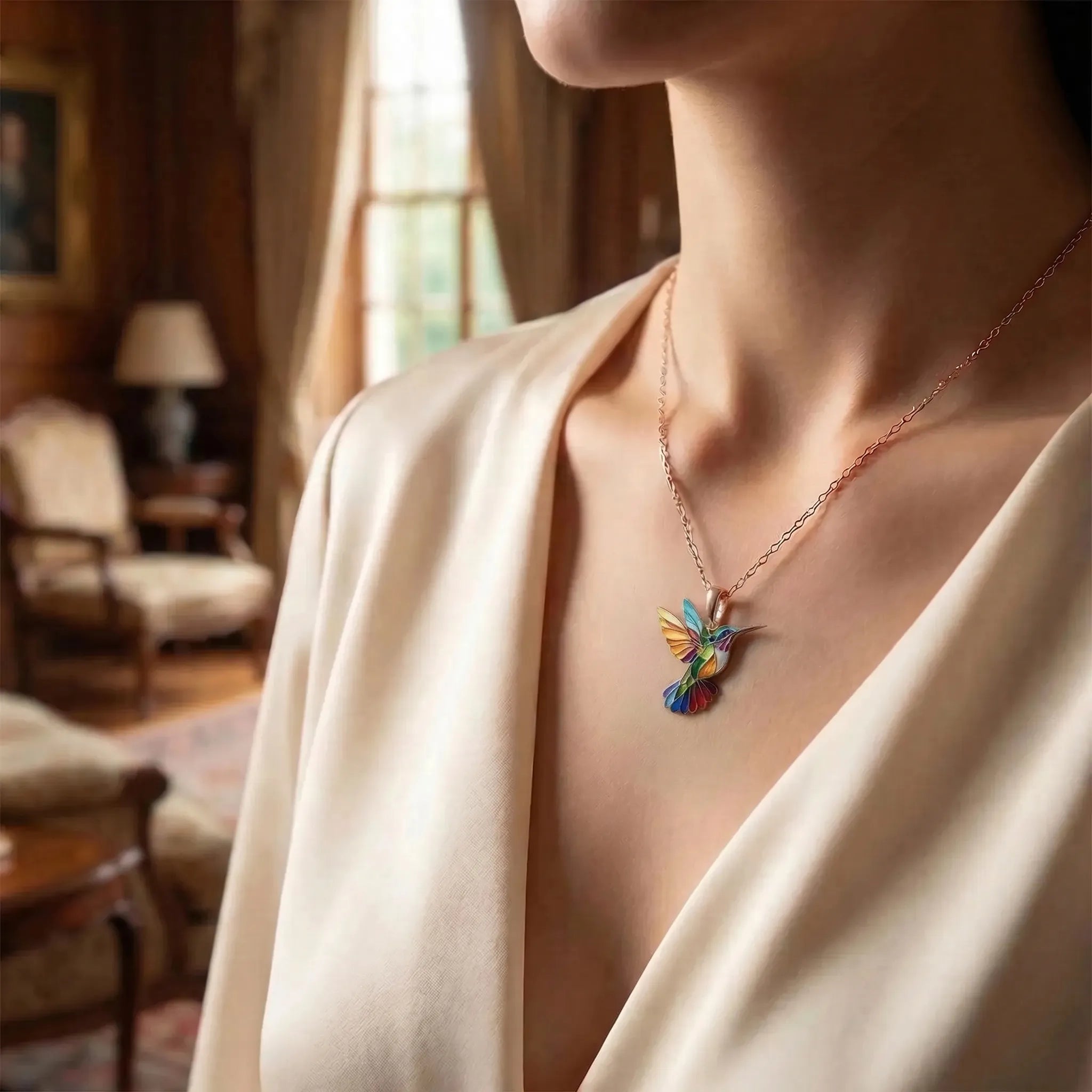 Navando | Kleurrijke Kolibri Hanger Ketting