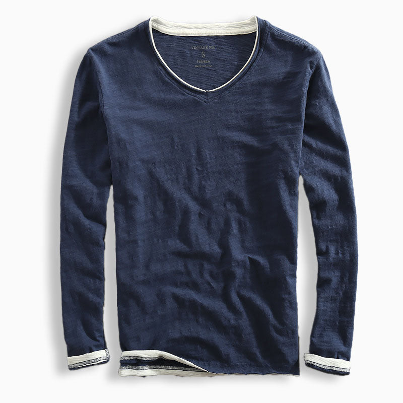 Navando | Langarmshirt Met Contrasterende Afwerking