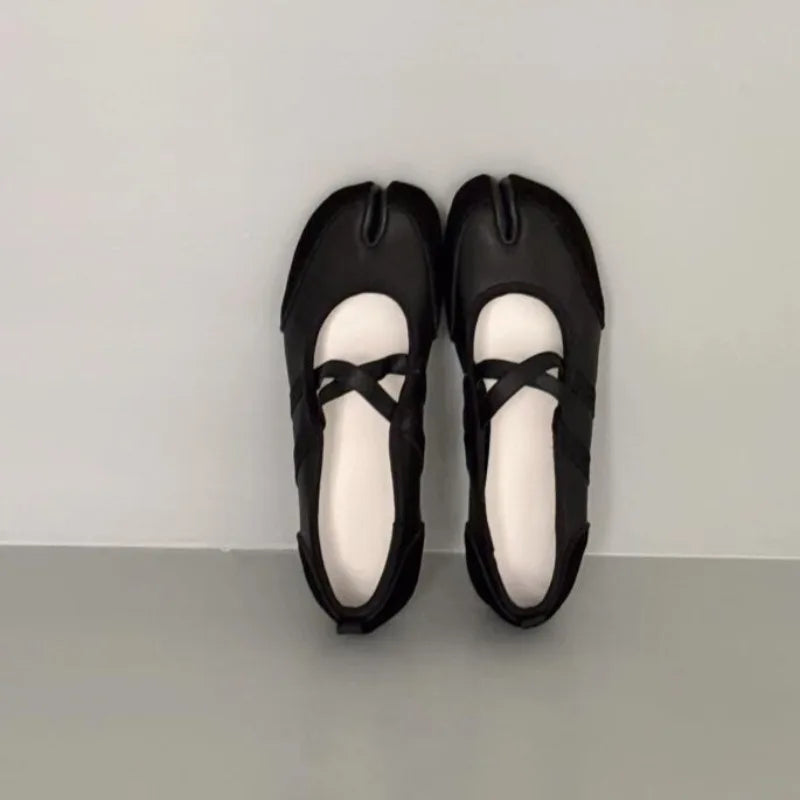 Navando | Platte Ballerina Met Gespleten Teen