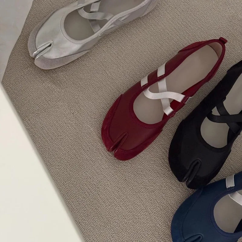 Navando | Platte Ballerina Met Gespleten Teen