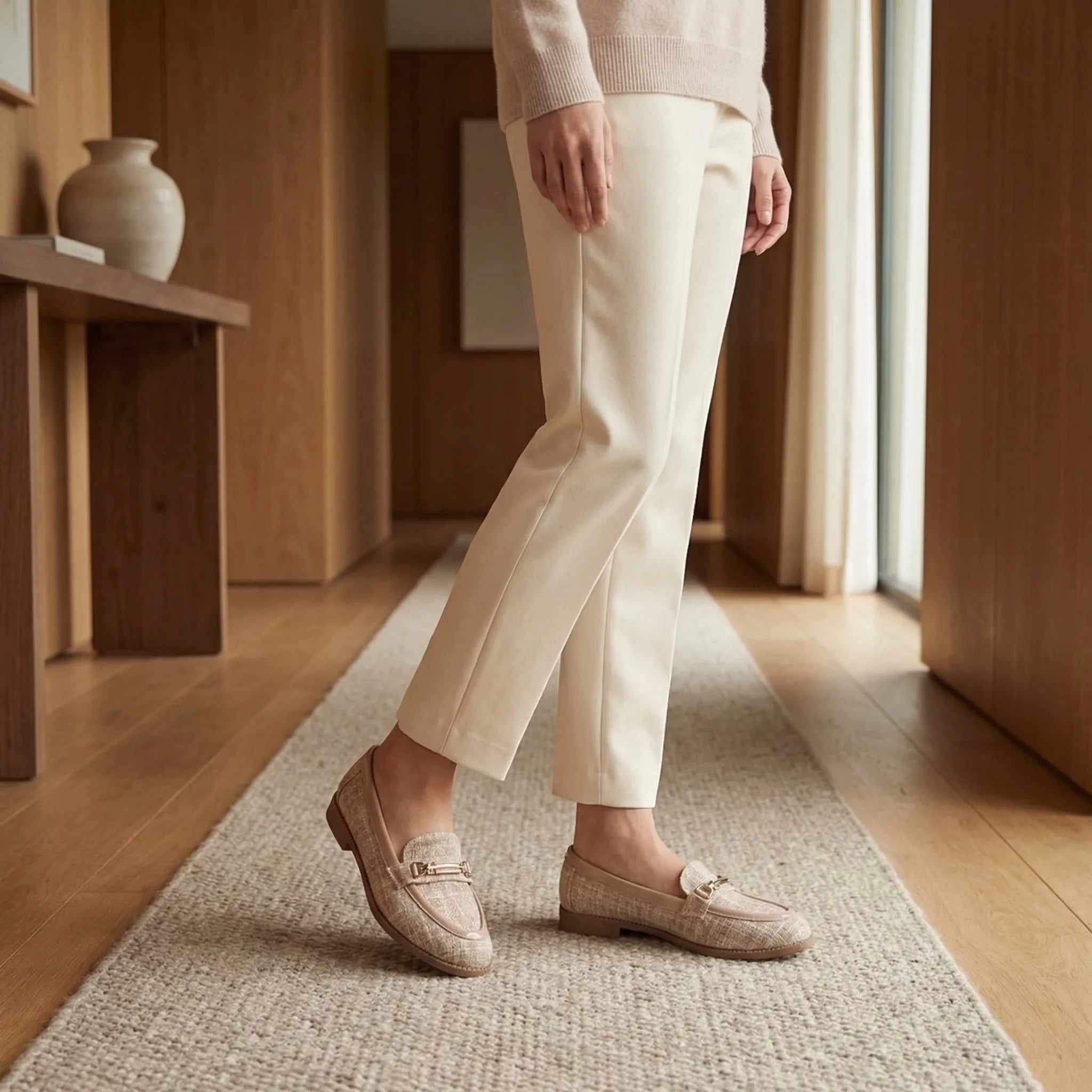 Navando | Platte Instapper Met Gouden Detail