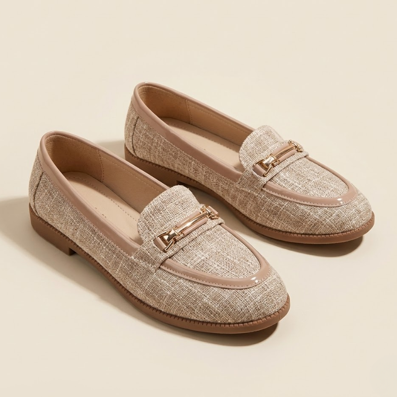 Navando | Platte Instapper Met Gouden Detail