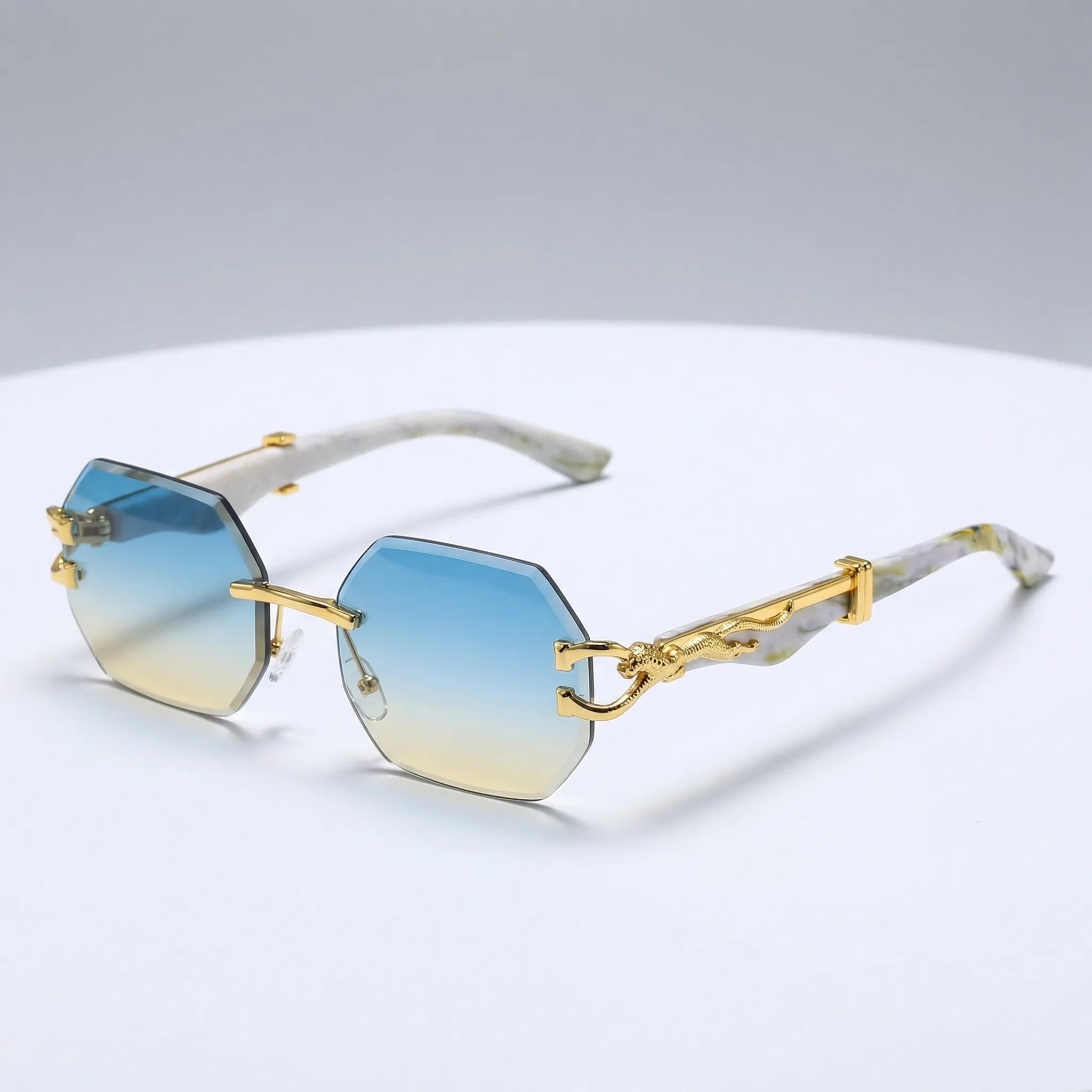 Navando | Randloze Zonnebril Met Pantherdetail