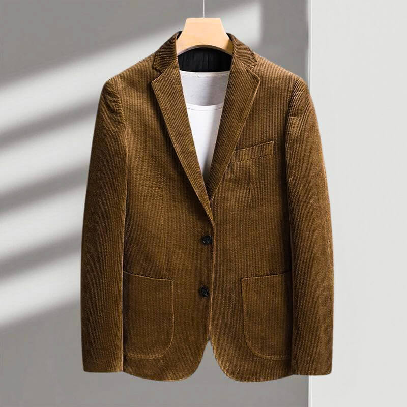 Navando | Ribfluwelen Blazer Met Inkepingsrevers