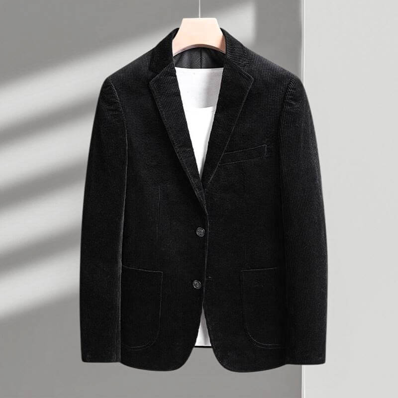 Navando | Ribfluwelen Blazer Met Inkepingsrevers
