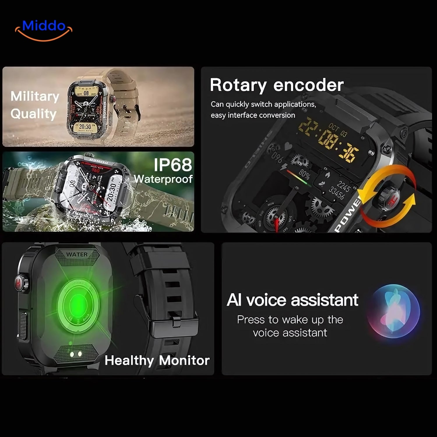 Navando | Robuuste Smartwatch Met Uitgebreide Gezondheidsfuncties
