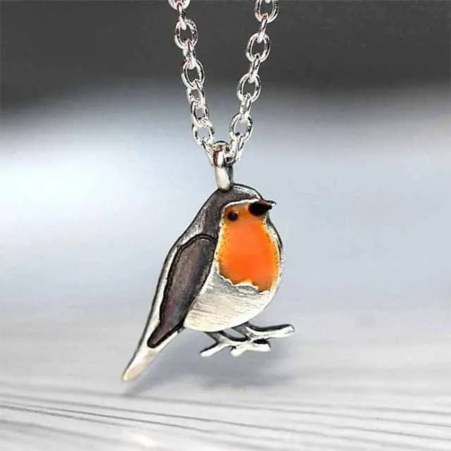 Navando | Roodborstje Sieradenset Met Ketting En Oorbellen