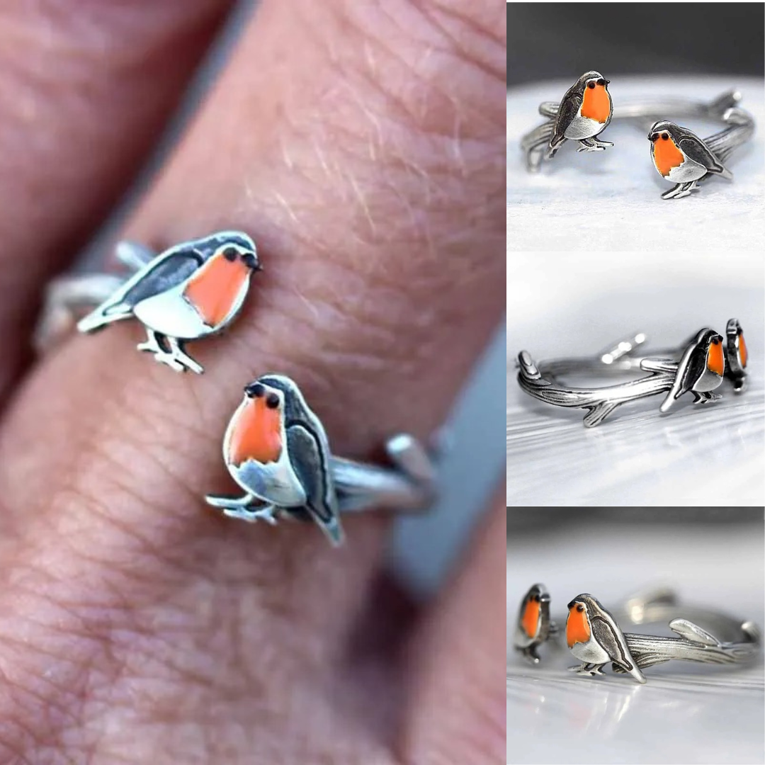 Navando | Roodborstje Sieradenset Met Ketting En Oorbellen