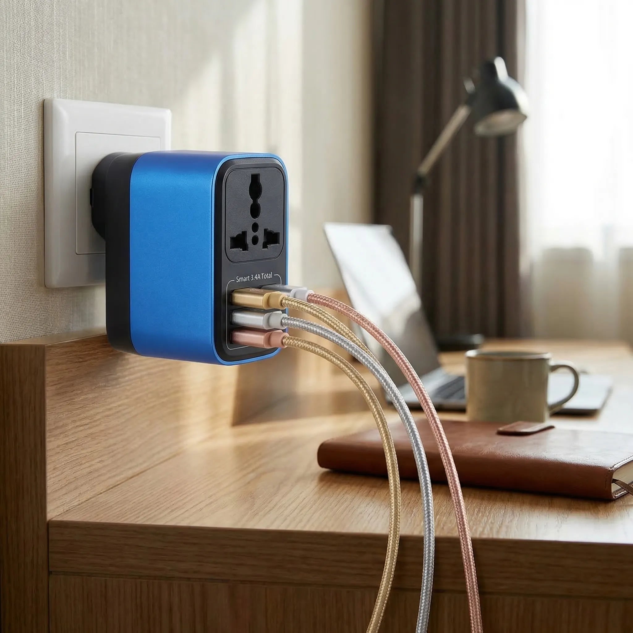 Navando | Universele Reisadapter Met USB-Poorten