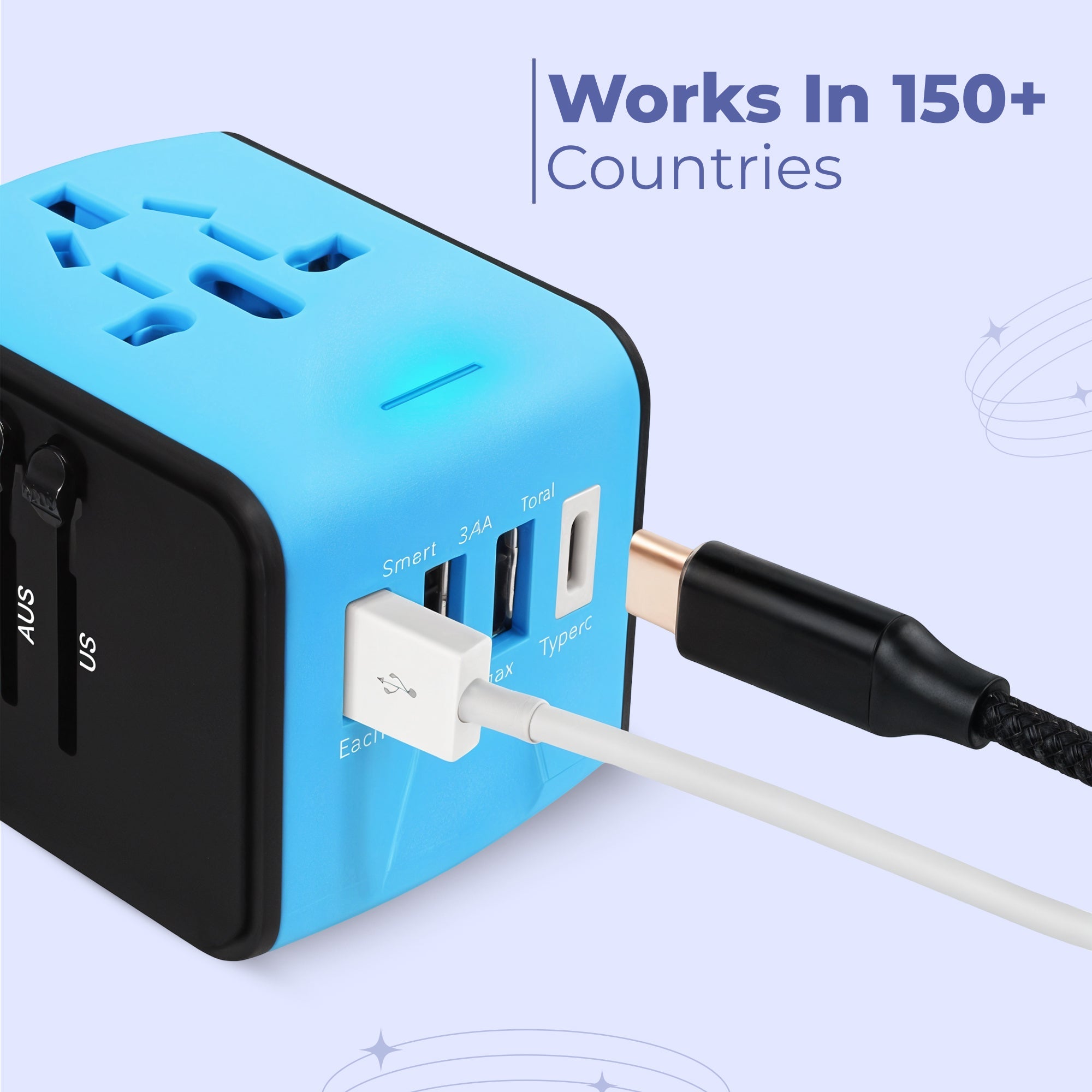 Navando | Universele Reisadapter Met USB-Poorten