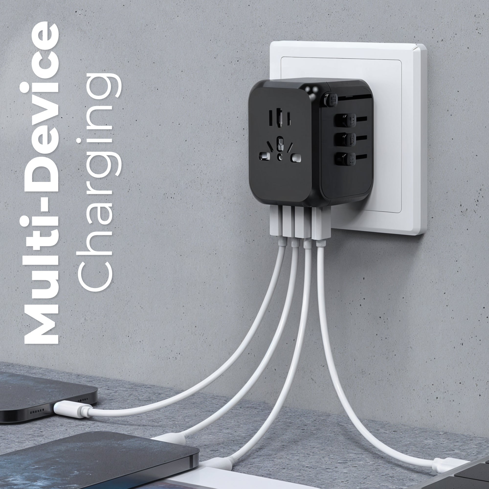 Navando | Universele Reisadapter Met USB-Poorten