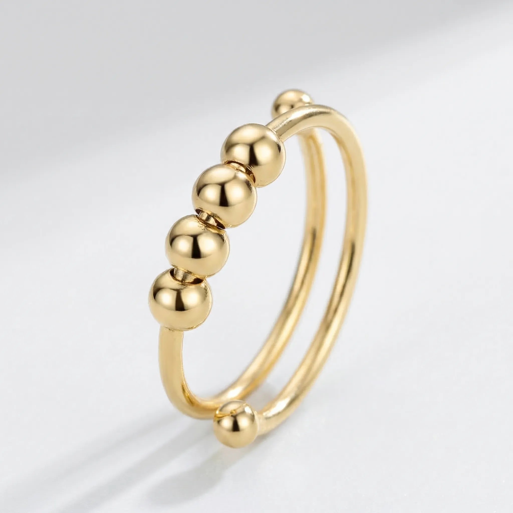 Navando | Verstelbare Ring Met Roterende Kralen