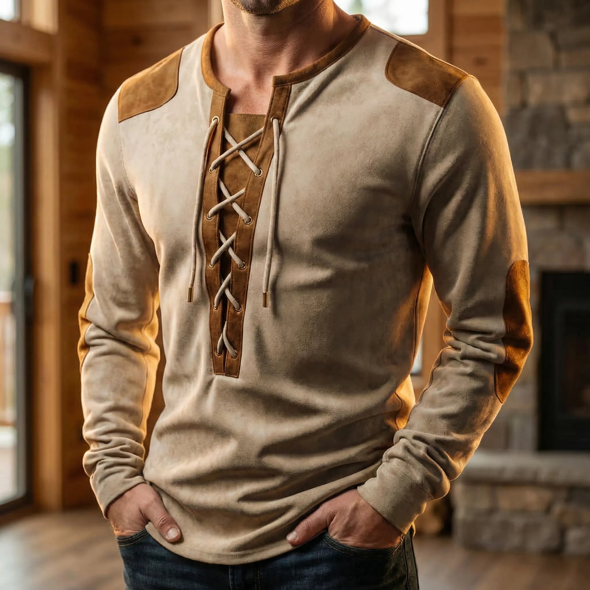 Navando | Vetersluiting Longsleeve Met Contrastpanelen