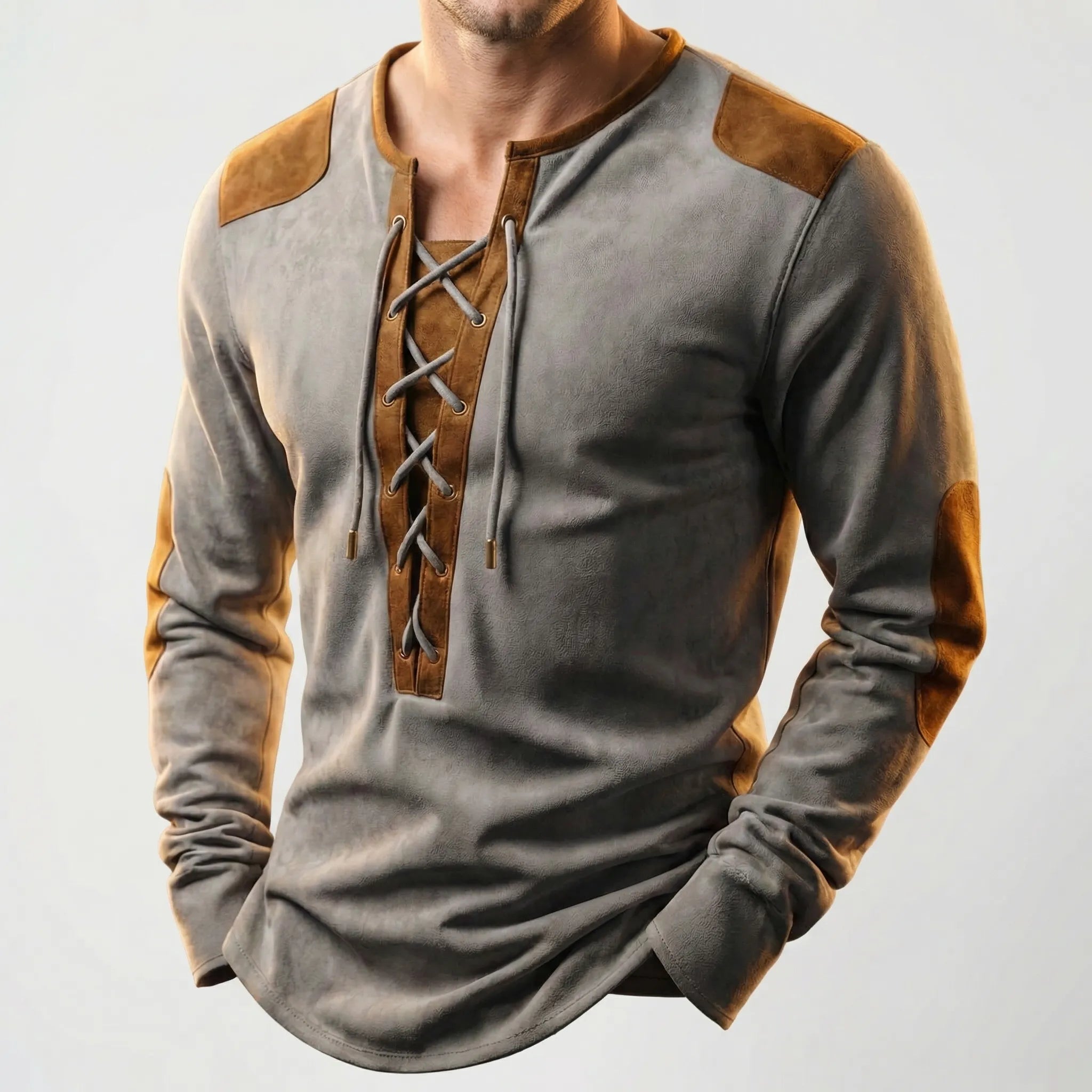 Navando | Vetersluiting Longsleeve Met Contrastpanelen