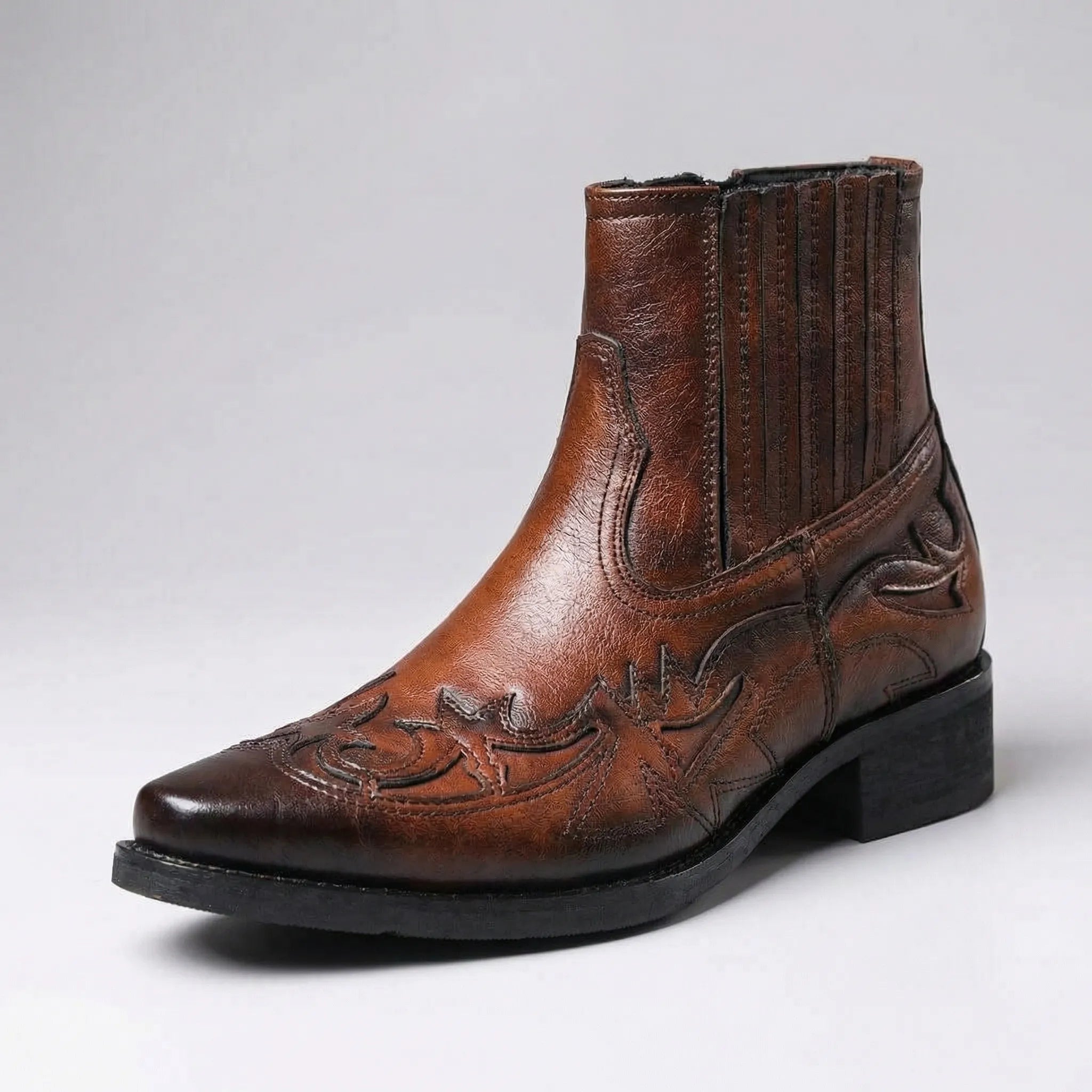 Navando | Vintage Western Enkellaarzen Voor Heren