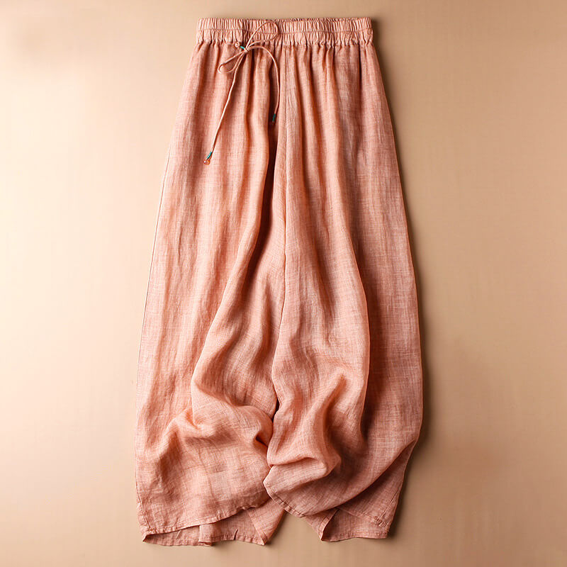Navando | Wijdvallende Broek Met Elastische Tailleband