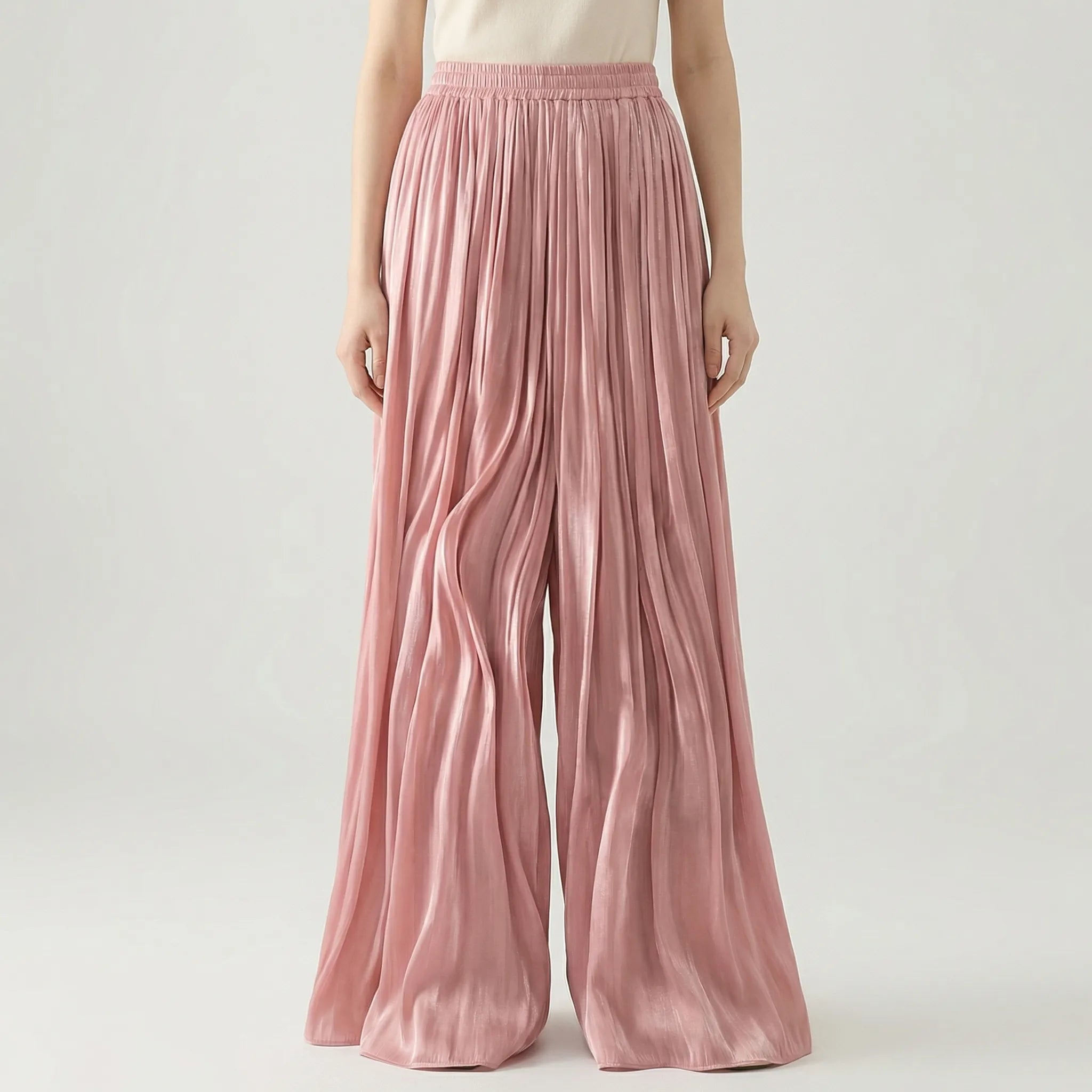 Navando | Wijdvallende Broek Met Hoge Taille