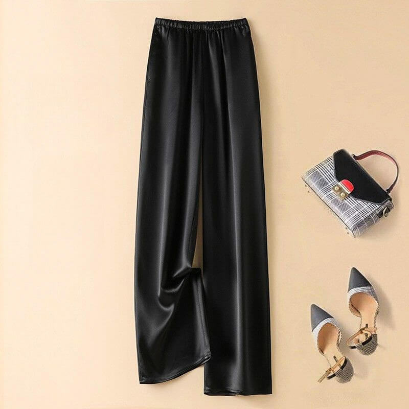 Navando | Wijdvallende Broek Met Hoge Taille