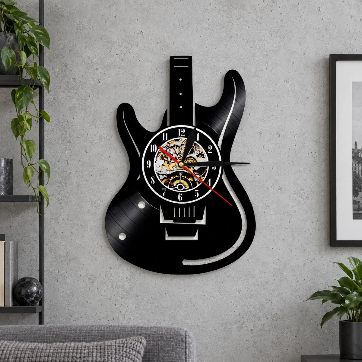 Ninthe | Wandklok Met Herkenbare Gitaarvorm