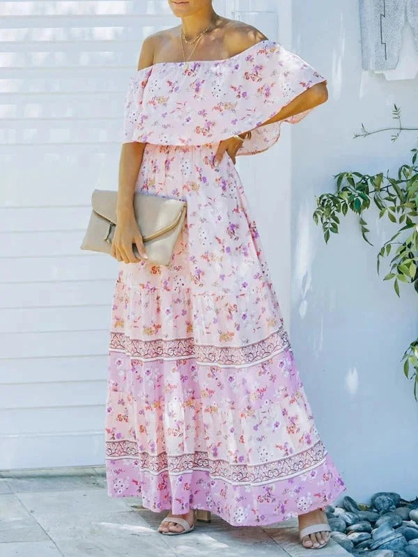 Off-Shoulder Maxi Jurk | Navando