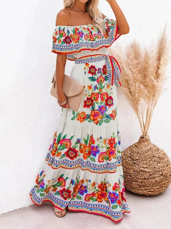 Off-Shoulder Maxi Jurk | Navando