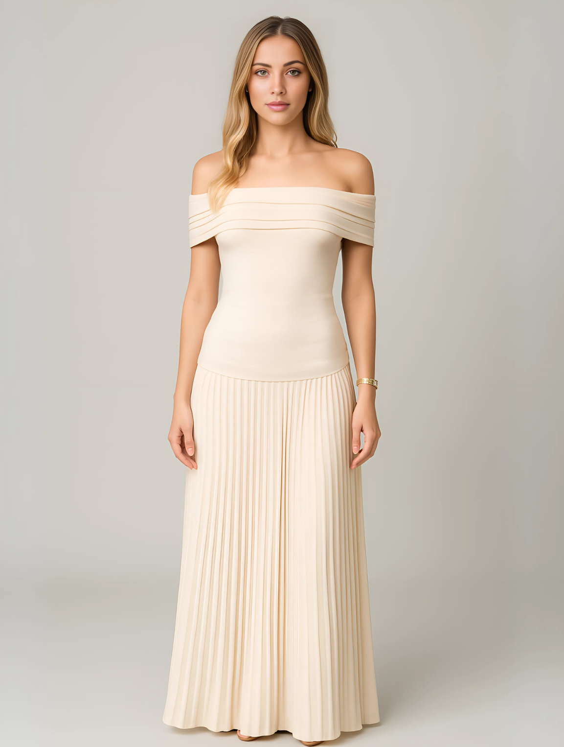 Off-Shoulder Maxi Jurk | Navando