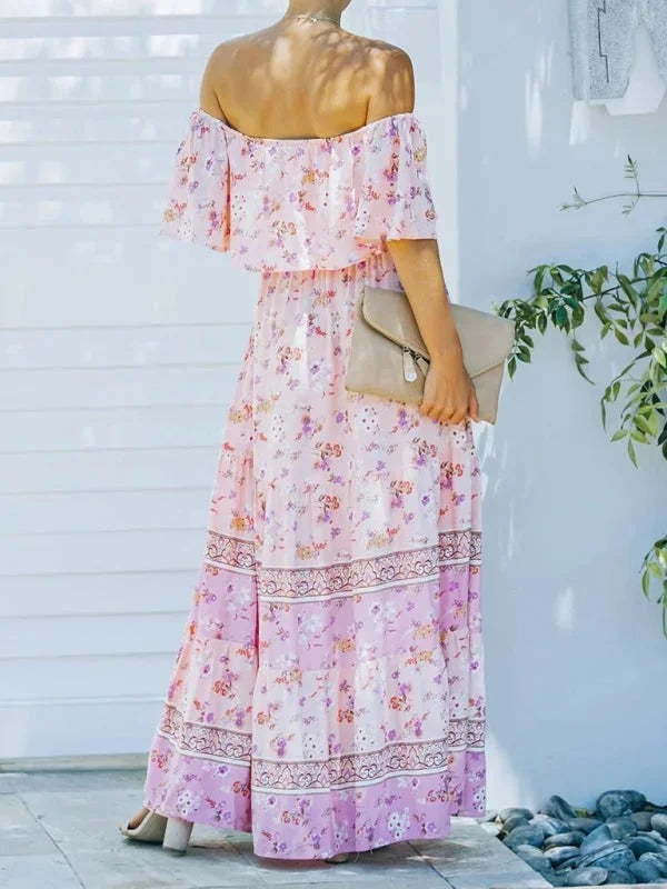 Off-Shoulder Maxi Jurk | Navando