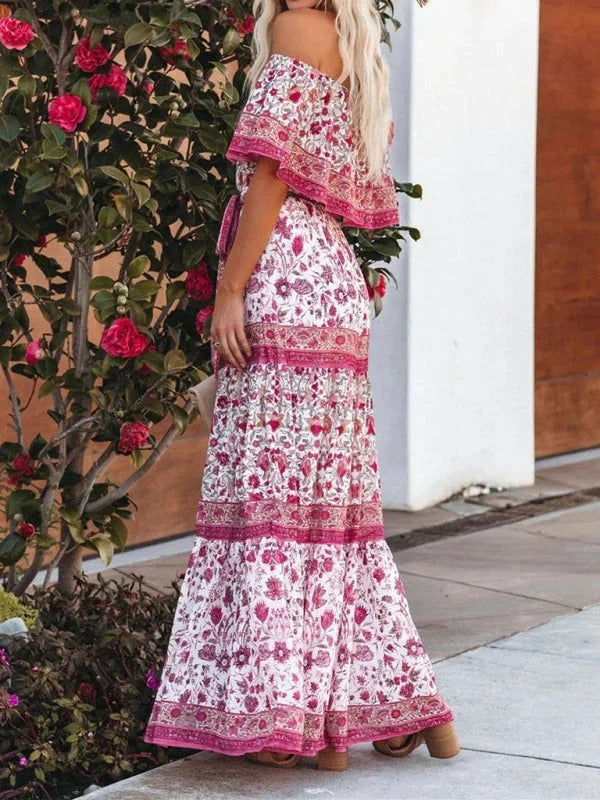 Off-Shoulder Maxi Jurk | Navando